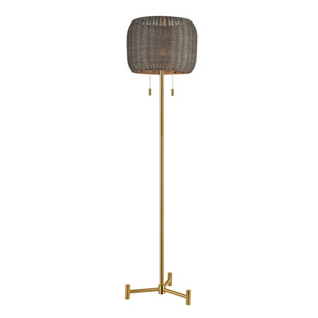 ELK HOME Bittar 61.5'' High 2-Light Floor Lamp - Aged Brass D4693